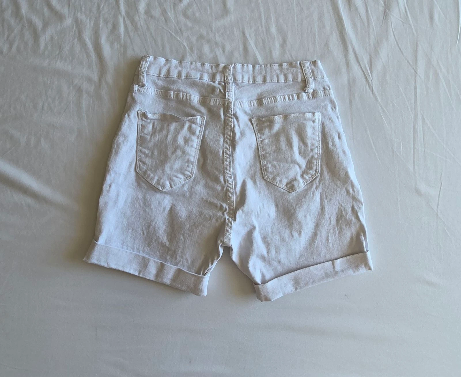 Short en jean blanc Fashion Jeans Taille S 36 revers – photo 3